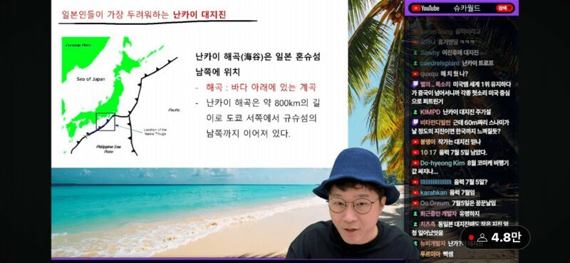 Read more about the article 슈카 유튜브 라이브 방송에서 동해 일본해 지적하다 차단 당한 유저